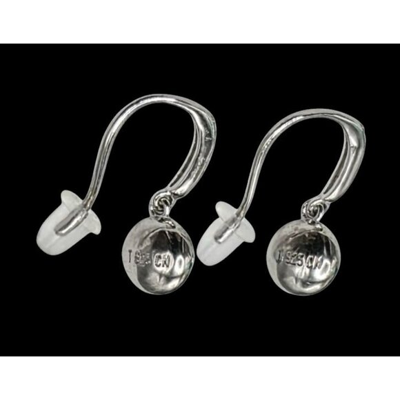 New Tocara Sterling Silver Earrings DiAmi Crystal Blue Faceted Gem Josette Hook - Picture 4 of 13